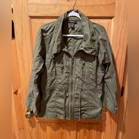 Style & Co Green Field Jacket women’s size M. Used - Picture 1 of 4
